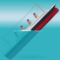 Sinking Titanic Ã¢â¬â legendary colossal boat Royalty Free Stock Photo